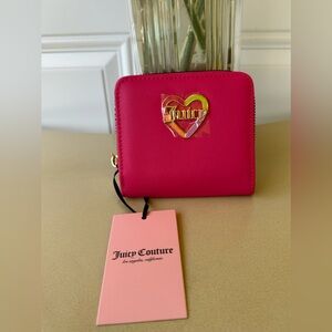 Juicy Couture Pink Flash  Love Mode Small Zip-Around Wallet